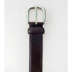 Men's Size 42-46 Leather Dress Belt with Single Prong Buckle
